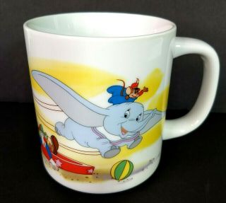 Vintage Disneyland Disney World Dumbo Mug Cup Ceramic Timothy Mouse Circus Japan