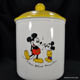 Disneyana,  Mickey Mouse Cookie Jar,  White & Yellow