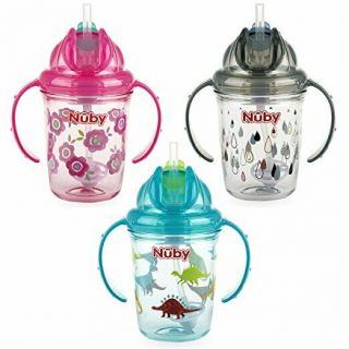 Baby Feeding - Nuby - 2 - Handle No - Spill Flip - It 360 Straw Cup 8oz Vary Color
