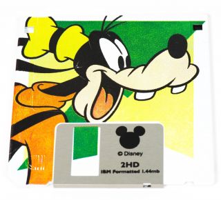 Disney Goofy Floppy Disc 2hd Ibm Formatted 1.  44 Mb