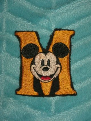 Vintage Disney Mickey Mouse M Sew On Patch Embroidered
