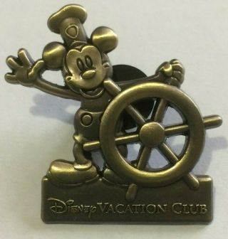 Mickey Steamboat Willie Captain Wheel Dvc Disney Vacation Club Pin R3