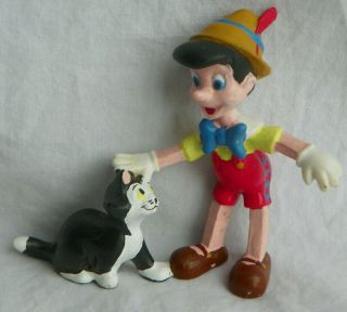 Disney Pinocchio & Figaro Cat Pvc Figure Applause Topper