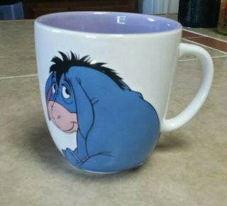 Disney Store Eeyore Ceramic Coffee Mug Cup Smile Raised Picture Lg Winnie Pooh