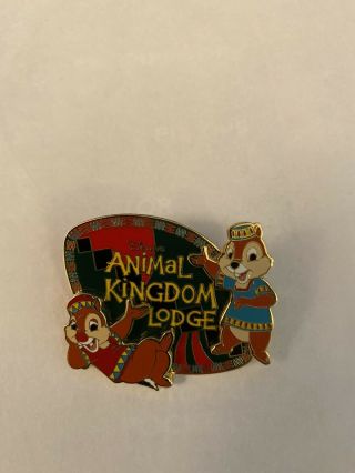 Walt Disney World Animal Kingdom Lodge With Chip And Dale Pin On Pin 2003 Pin