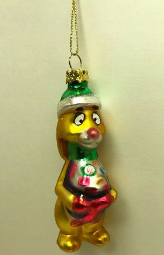 Disney Rabbit Winnie The Pooh Blow Glass 4 " Tall Ornament Holiday Christmas