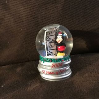 Jc Penny 2004 Disney Mickey Mouse Mini Snow Globe — Christmas 75 Years Of Fun