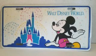 Disney Wdw Walt Disney World Mickey Mouse And Castle License Plate Collectable