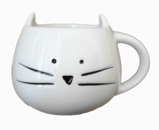 Moyishi 300ml Lovely Cute Little White Cat Coffee Milk Ceramic Mug Cup
