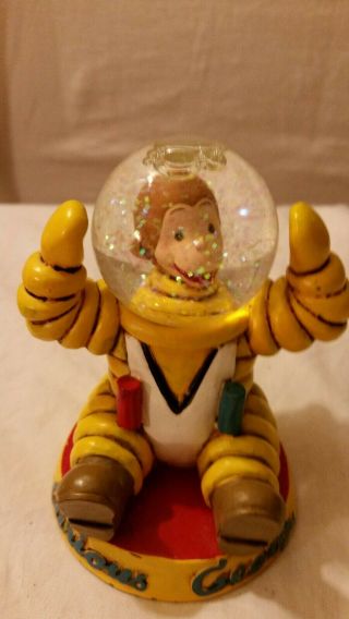 Curious George Space Suit Astronaut Vandor 1997 Snow Globe Figurine