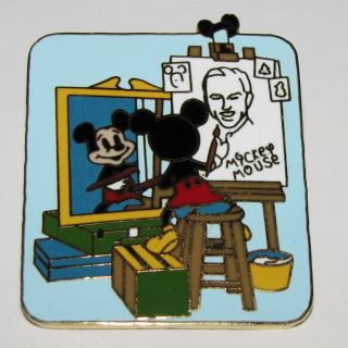 Disney Trading Pin Mickey Mouse Artist Self Portrait Sketch Walt Disney Easel