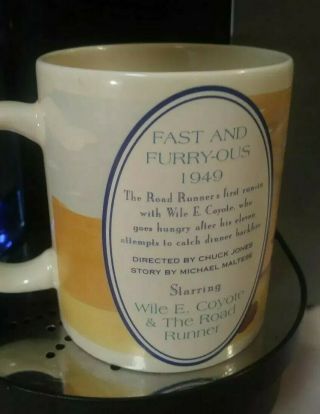 Wiley E Coyote Roadrunner Warner Bros Fast Furious Furryous 1949 Mug