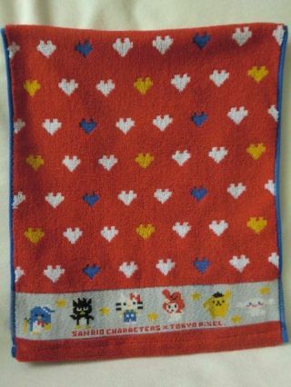 Sanrio Character Hello Kitty X Tokyo Pixcel Face Towel Red