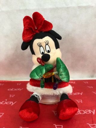 Gemmy Disney Christmas Minnie Mouse Singing Santa Claus Comes Tonight