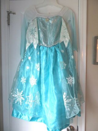 Disney Store Frozen Elsa Princess Girls Dress Up Play Dress Costume Size 7 - 8