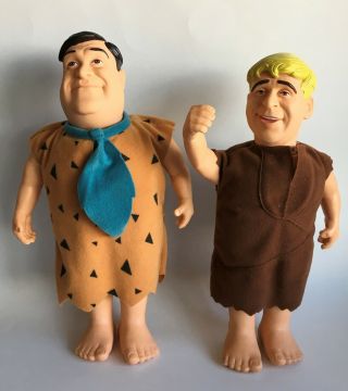 Fred & Barney Flintstone Doll Plush Vinyl Dakin Amblin 13 " Tall