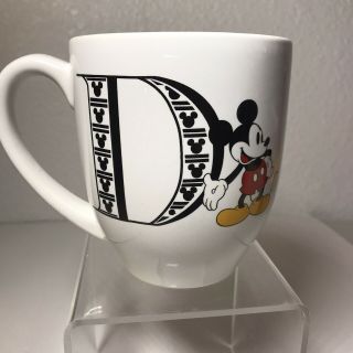 Disney Mickey Mouse Monogram Letter " D” Coffee Tea Mug