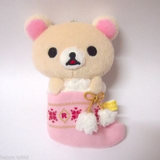 San - X Rilakkuma Plush Korilakkuma Christmas Pink Sock Japan Amusement Game Doll