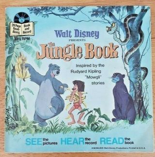 The Jungle Book Walt Disney See Hear Read Book & Record 1977 319