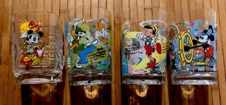 Mcdonalds Collectible Disney Glasses/cups/mugs Set Of 4 Celebrating 100 Years