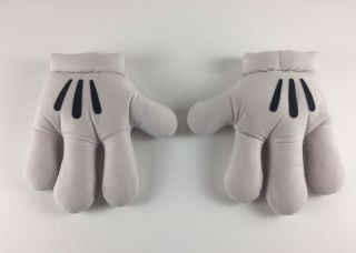 Vintage Walt Disney World White Mickey Mouse Plush Costume Hands Gloves Mitts