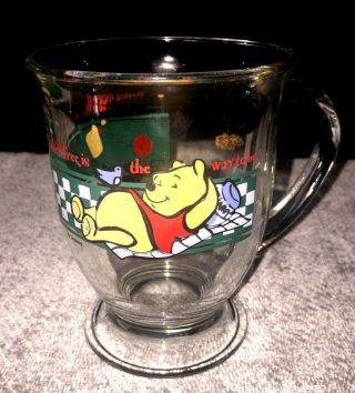 Disney Winnie The Pooh Clear Glass Coffee Mug Cup Bother Is The Way To Be