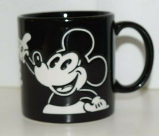 Disney Black And White Mickey Mouse Ceramic Coffee Mug - Euc