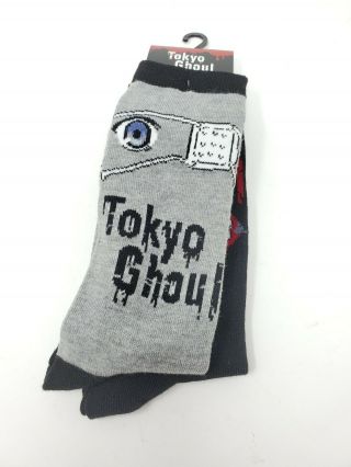 2 Pair Tokyo Ghoul Japanese Anime Crew Socks With Tag
