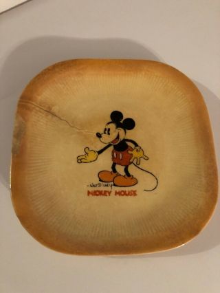 Patriot China Mickey Mouse Plate Walt Disney Enterprises 1930s? 3