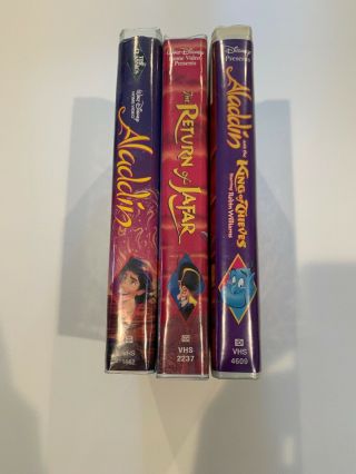 Set Of Disney Aladdin VHS Black Diamond Classic Return Of Jafar,  King Of Thieves 3