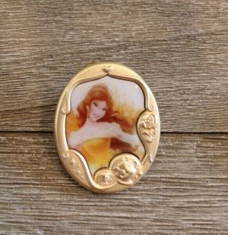 Disney Parks Mystery Set Princess Gold Frame Cameo Pin Belle Beauty Beast