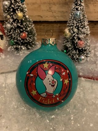 2 - 1/2” Disney’s Piglet From Pooh & Friends Glass Christmas Ornament