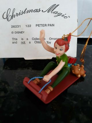 Disney Peter Pan Christmas Magic Collectible Ornament W/box Grolier 26231 - 122