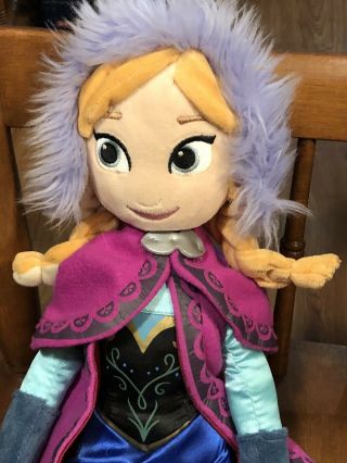 Disney Store Frozen Anna Plush 20 " Stuffed Toy Doll