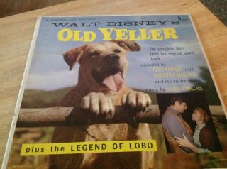 Disneyland Record Walt Disney ' s LEGEND OF LOBO / Old Yeller LP 60s 2