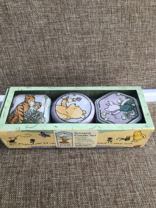 Winnie The Pooh Classic Pooh Scented Candle Set 3 Tins Vanilla Tiger Piglet