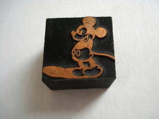 Walt Disney Mickey Mouse Copper Printers Block Letterpress Cut