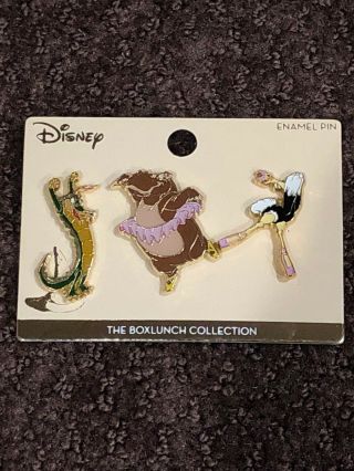 Disney Boxlunch Fantasia Hyacinth Hippo Enamel 3 Pin Set