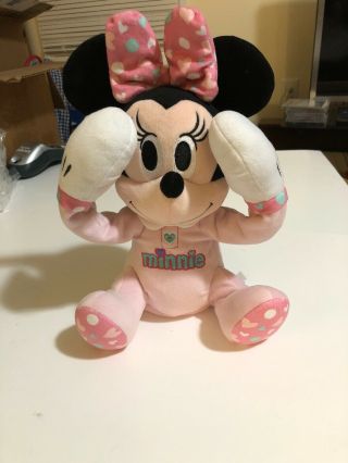 Disney Baby Minnie Mouse Peek - A - Boo Musical 10 " Plush Doll Stuffed Animal Pal