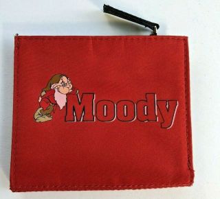 Disney Snow White Seven Dwarfs Moody Grumpy Red Id Wallet Zippered Change Purse