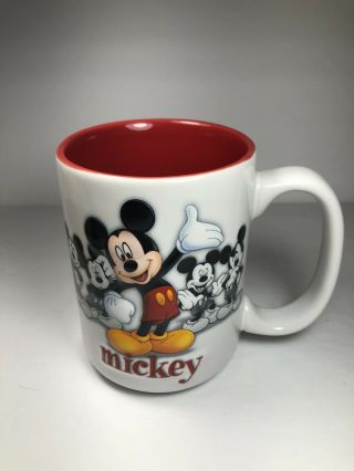 Disney Parks Walt Disney World Parks Mickey Mouse 3d Coffee Mug White Red - Euc