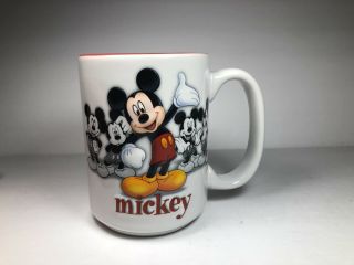 Disney Parks Walt Disney World Parks Mickey Mouse 3D Coffee Mug White Red - EUC 3