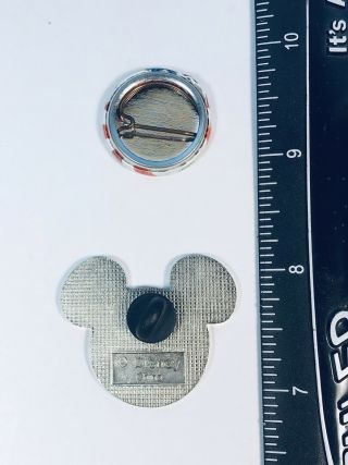 Disney Mickey Mouse Head USA American Flag Pin,  and One Mickey Patriotic Button 2