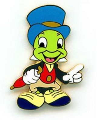 Jiminy Cricket From Pinocchio Pointing,  Umbrella Disney Pin 965