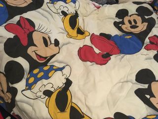 Vintage 1980s Walt Disney Co.  Mickey & Minnie Mouse Twin Comforter 64x80