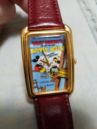 Vintage Lorus Disney Mickey & Minnie Mouse Watch Building A Building