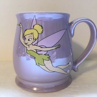 Disney Store Tinker Bell & Peter Pan Mug Tink Disney Purple Coffee Tea Cup Pixie