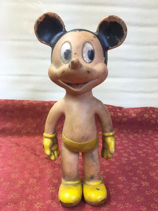 Vintage Mickey Mouse 100 Squeak Squeeze Toy,  1950’s,  Usa,  Walt Disney Prod.