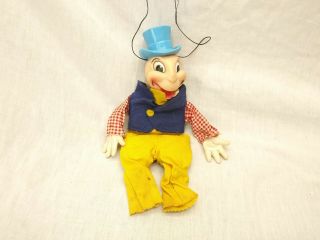 Vintage Disney Gund Mfg Co Jiminy Cricket Marionette String Puppet