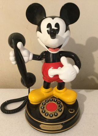Vintage Mickey Mouse Animated Talking Telephone - Walt Disney Phone 1997